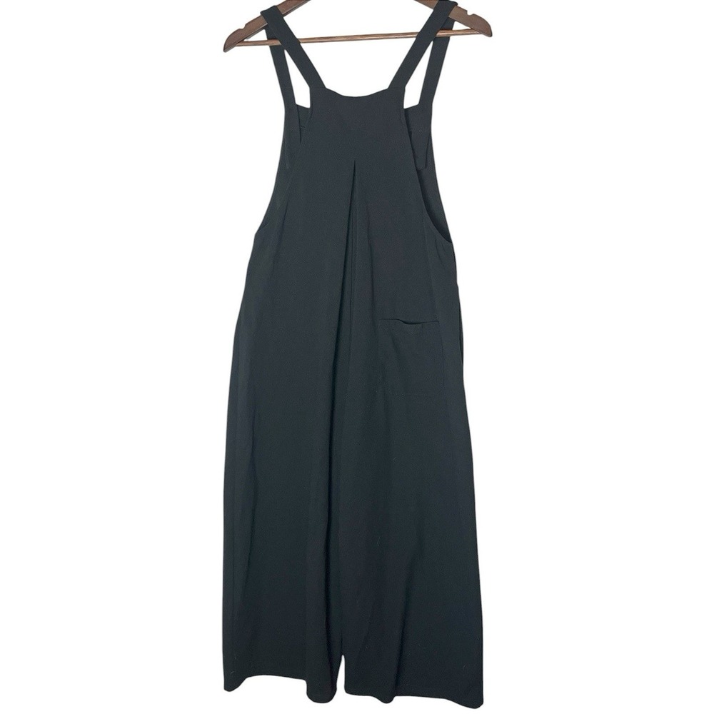 Halara Black Wide Leg Pleated Overalls Jumpsuit Medium Petite - Picture 8 of 9